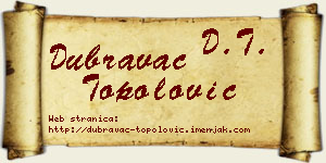 Dubravac Topolović vizit kartica